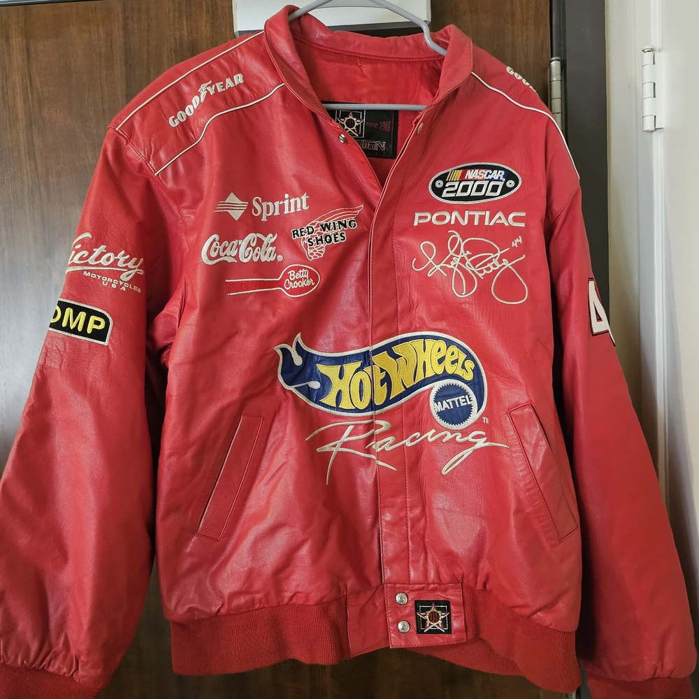 Kyle Petty #44 Nascar 2000 Hot Wheels Racing Red Leather Jacket